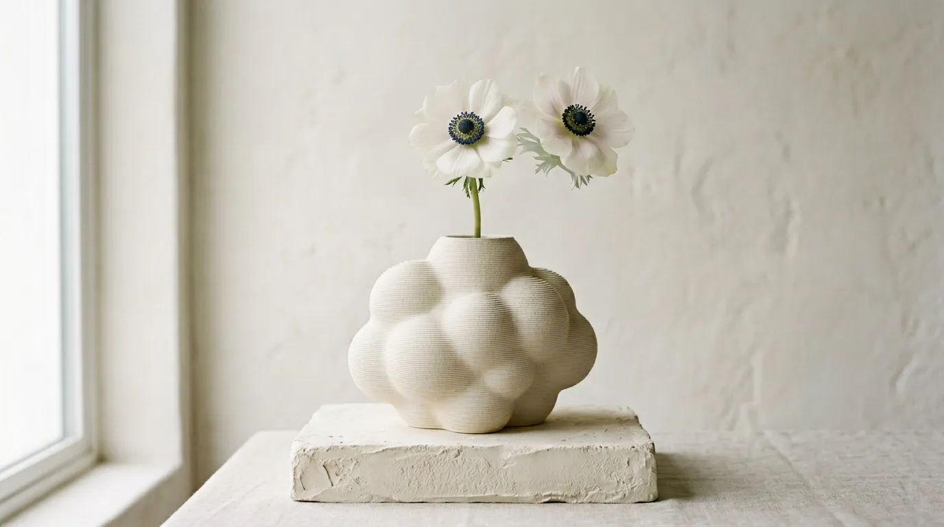 Cumulus, vase imprimé en 3D